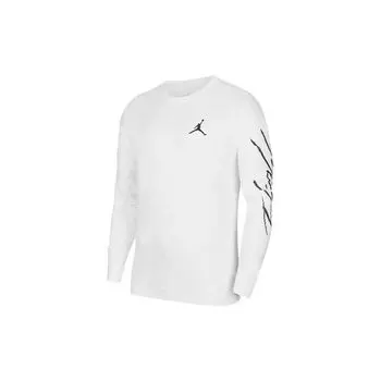 Jordan Outdoor Повседневная футболка с длинным рукавом и принтом Мужские топы Белые DC6698-100 S