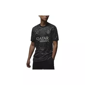 Коллаборация Jordan Paris Saint-Germain SS24 Быстросохнущая Футболка с Коротким Рукавом Прямого Кроя Мужская Топы Темно-Серый DX9823-069 M