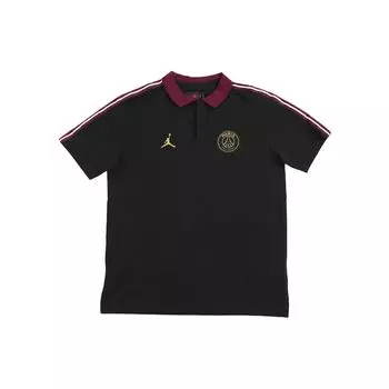 Jordan Paris Saint-Germain Collar Casual Sport Дышащая рубашка-поло с короткими рукавами Мужские топы Черный CV9903-010