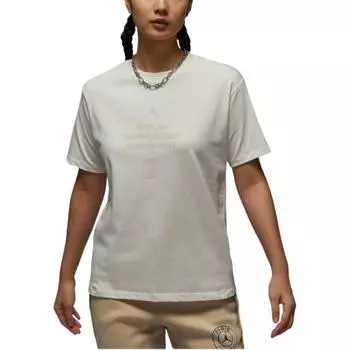 Jordan Paris Saint-Germain круглый вырез свитер модная универсальная футболка с коротким рукавом женские футболки белые FV7749133 S