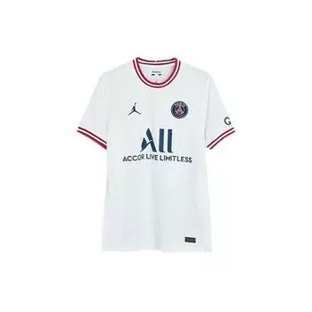 Jordan Paris Saint-Germain Player Версия 21-22 сезона Третий выездной футбольный трикотаж с короткими рукавами Мужские топы Белые DH7467-101 S