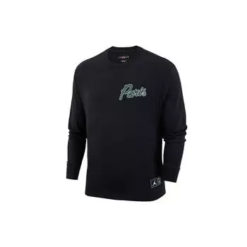 Jordan Paris Saint-Germain Повседневная толстовка с круглым вырезом и длинными рукавами с буквенным принтом Мужские топы Черный DB6513-010 S