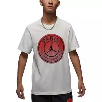 Jordan Paris Saint Germain Удобная модная футболка с круглым вырезом и коротким рукавом для мужчин, белая FV7729133 M