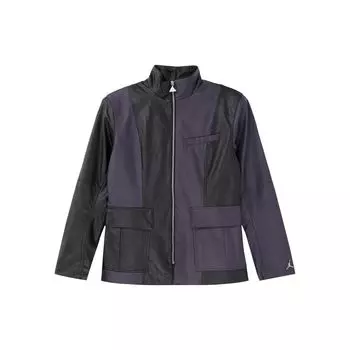 Jordan Patchwork Куртка с длинными рукавами и несколькими карманами на молнии Женская верхняя одежда Черный Фиолетовый DJ2717-010 M