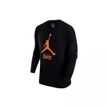 Jordan Phoenix Suns Большой логотип с принтом с круглым вырезом Повседневная футболка с длинными рукавами Мужские топы Черный FN1281-010 XL