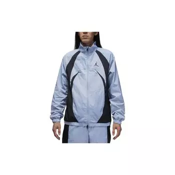Мужская повседневная куртка Jordan Color Block на молнии с воротником-стойкой, длинным рукавом, сине-серая, FN5849-436 L