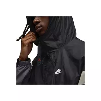 Jordan Повседневная куртка с капюшоном и длинными рукавами с логотипом Draft Logo Letter Куртка унисекс, черная, серо-желтая, светло-кремовая HQ1739-010 3XL