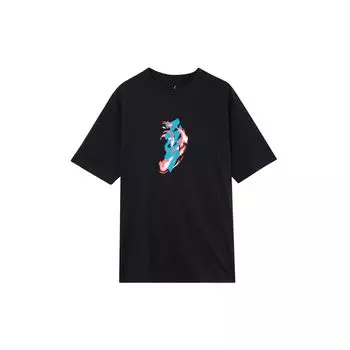 Jordan Повседневная футболка с коротким рукавом с принтом и круглым вырезом, мужские топы, черные FN5349-010 M