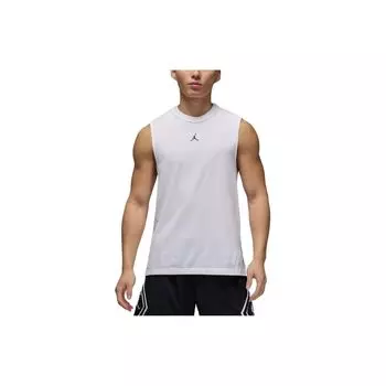 Jordan Приталенная футболка без рукавов с логотипом Dri-Fit, мужские топы белого цвета FN5857-100 M