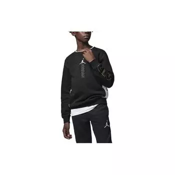 Jordan Pure Color с принтом логотипа, пуловер с круглым вырезом, толстовка с длинными рукавами, топы унисекс, черный FB9470-010 S