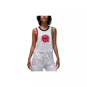 Jordan Quai 54 Letter Print Дышащая цветная майка-топ с блоками для женщин, белые FN4220-100 M