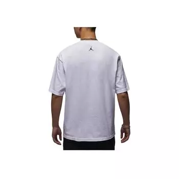 Jordan Round Neck Fashion Versatile Vintage Short Sleeve T-Shirt Men Tops White HJ2930-100 S