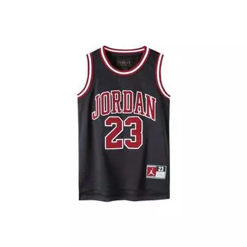Jordan Simple Letter Number Print Round Neck Pullover Свободный безрукавный жилет для детей, топы черного цвета JD2122087GS-001 L