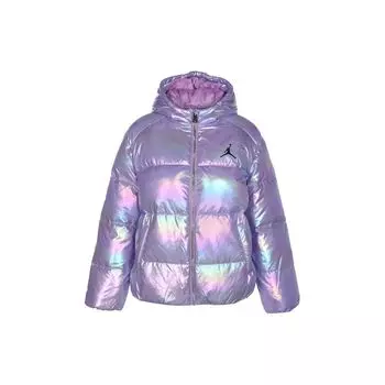 Jordan Solid Color Casual Hooded Long Sleeve Down Jacket Kids outerwear Purple FB0023-591 XL