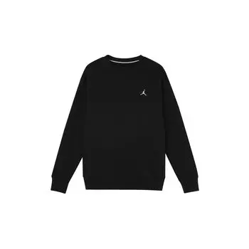 Jordan Solid Color Crew Neck Pullover With Logo Print Long Sleeve Hoody Hooded Men Hoody Black DQ7521-010 XL