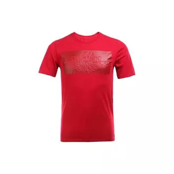 Jordan Solid Color Logo Повседневная футболка с круглым вырезом и короткими рукавами Мужские топы Красный 801055-687 M