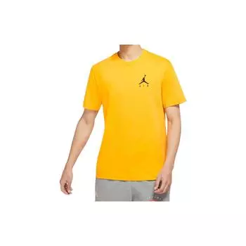 Jordan Solid Color Logo Повседневная спортивная футболка с коротким рукавом Мужские топы Желтый DA6800-739 XL