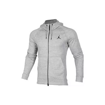 Jordan Solid Color Logo Zip Hoodie Мужская Верхняя одежда Серый 860197-063 S
