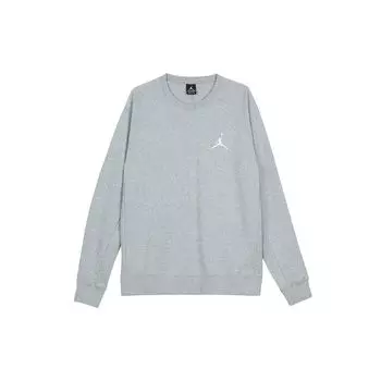 Jordan Solid Color Sports Crew Neck Pullover Long Sleeve Sweatshirt Men sweatshirt Gray AH3935-063 M