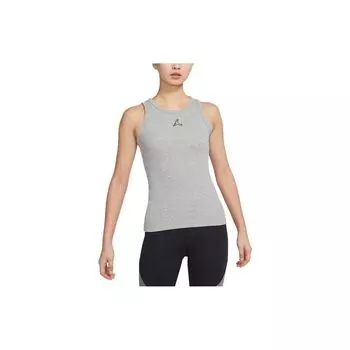 Jordan Solid Logo Print Round Neck Slim Fit Vest Women Tops Gray DO5049-063 M