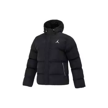 Мужская куртка Jordan Solid Color с капюшоном на молнии из хлопка, черная, FB7312-010 S