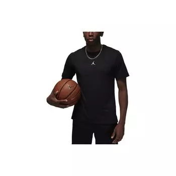 Jordan Solid Color Crew Neck Casual Short Sleeve T Shirt Men Tops Black FN5830-010 M