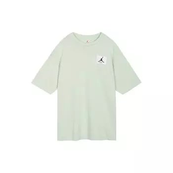 Jordan Solid Color Brand Logo Crew Neck Pullover Short Sleeve Drop Shoulder T Shirt Men Tops Frost-Light-Grass-Green DZ0605-321