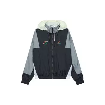 Jordan Sport DNA Logo Print Colorblock Куртка с капюшоном Мужская верхняя одежда Черный CK9566-011 S