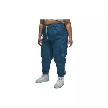 Jordan Sport Tunnel Logo Multi-Pocket Decorative Cuffed Loose Casual Pants Women pants Peacock-Green DX3929-460 M