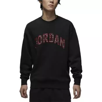 Jordan Essentials Knit Splicing Letter Флисовая спортивная толстовка с длинным рукавом Мужская толстовка черного цвета FV7461-010 M