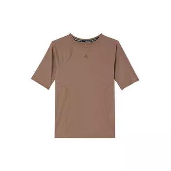 Jordan Спортивная футболка Double Threat Quick-Dry Slim Fit с коротким рукавом для женщин, топы, древний коричневый сюрприз-какао FN5160-223 S