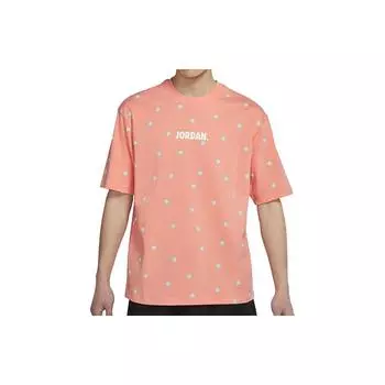 Jordan Спортивная футболка с коротким рукавом с круглым вырезом и принтом логотипа, мужские топы розового цвета CZ5186-693 XXXL