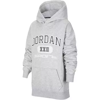 Jordan Спортивная повседневная мягкая флисовая толстовка с капюшоном Детские толстовки светло-серого цвета HV1597-063 M