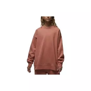 Jordan Спортивная толстовка Flight Fleece Solid Logo Ribbed Crewneck Loose Sports Толстовка женская светло-коричневая FB5116-810 S
