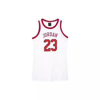 Jordan Спортивное дышащее платье без рукавов с буквенным принтом Женские платья Белого цвета DO5030-100 L