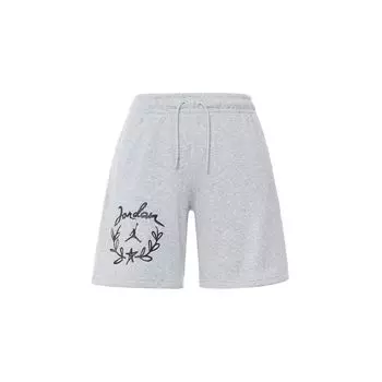 Jordan Спортивные повседневные шорты Brooklyne Fleece Logo Print Drawstring Women Shorts Gray FN5784-063 S