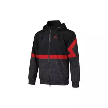 Jordan Sports ветрозащитная куртка с капюшоном Мужские куртки Черный Красный CZ2495-010 XXL