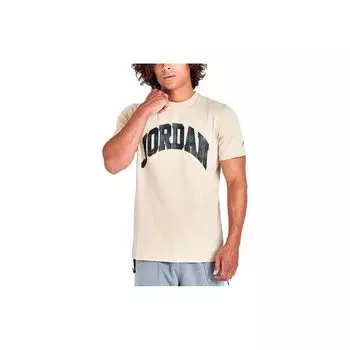 Jordan SS23 Однотонная футболка с круглым вырезом и коротким рукавом, мужские топы, цвет белый DV1433-206 M
