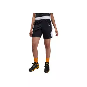Jordan SS24 Dri-Fit Color Block Logo Print Lace-Up Quick-Dry Casual Sports Basketball Shorts Women shorts Black White HF1072-012 XS