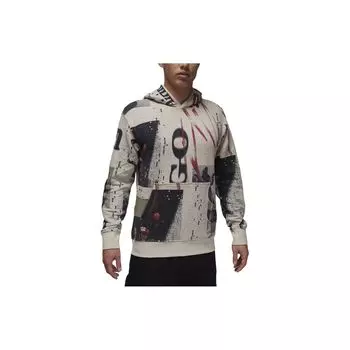 Jordan SS24 Flight Series All Over Print Hooded Casual Long Sleeve Hooded Long Sleeve Men sweatshirt Cream FN6518-236 L
