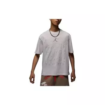 Jordan SS24 Однотонная футболка прямого кроя с круглым вырезом и коротким рукавом, мужские топы, фантомно-серый белый HJ6542030 M