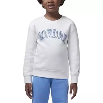Jordan Свитшот Brooklyn Essentials Logo флисовый с круглым вырезом Детский свитшот Белый HQ7174-100 XS
