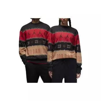 Jordan Свитшот Essentials Holiday Logo Retro Letter Print, ребристый, с круглым вырезом, унисекс, красный FD7463-687 XS