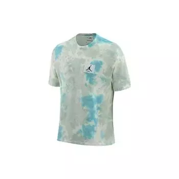 Jordan Свободная футболка с короткими рукавами и круглым вырезом Tie-Dye, мужские топы с заниженными плечами, разноцветные DX9584-110 XL
