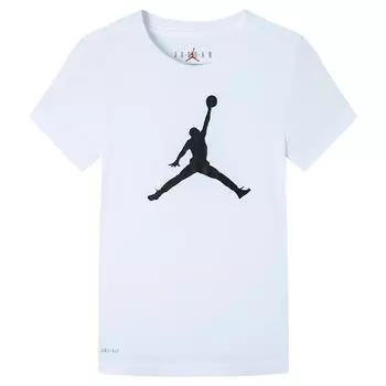 Jordan Свободный крой быстросохнущая спортивная футболка детские топы белые JD2022056PS-001 XL