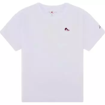 Jordan Футболка Air Solid Color Soft Comfortable Casual Sports Short Sleeve Kids Tops White HF2321-100 L