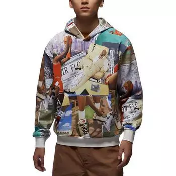 Jordan Толстовка с капюшоном Brooklyn Fleece Letter Print Outdoor Casual Sports Hoodie Men Sail FV7298-133 L