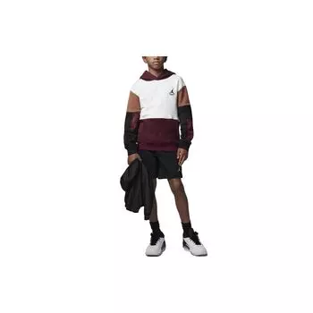 Jordan Толстовка с капюшоном Flight Heritage Color Block с логотипом и принтом Детские толстовки с капюшоном Cherry-Wood-Red FD9365-628 XL