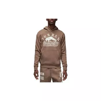 Jordan Толстовка с капюшоном Letter Logo Solid Color с карманом Мужские толстовки с капюшоном Brown DV7571-274 M