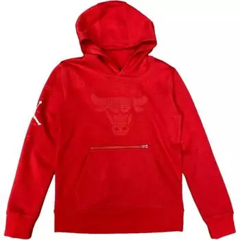 Jordan Толстовка с капюшоном X NBA Collaboration Chicago Bulls, стильная универсальная детская толстовка с длинным рукавом, красная 3Y2B7FELP-BUL S